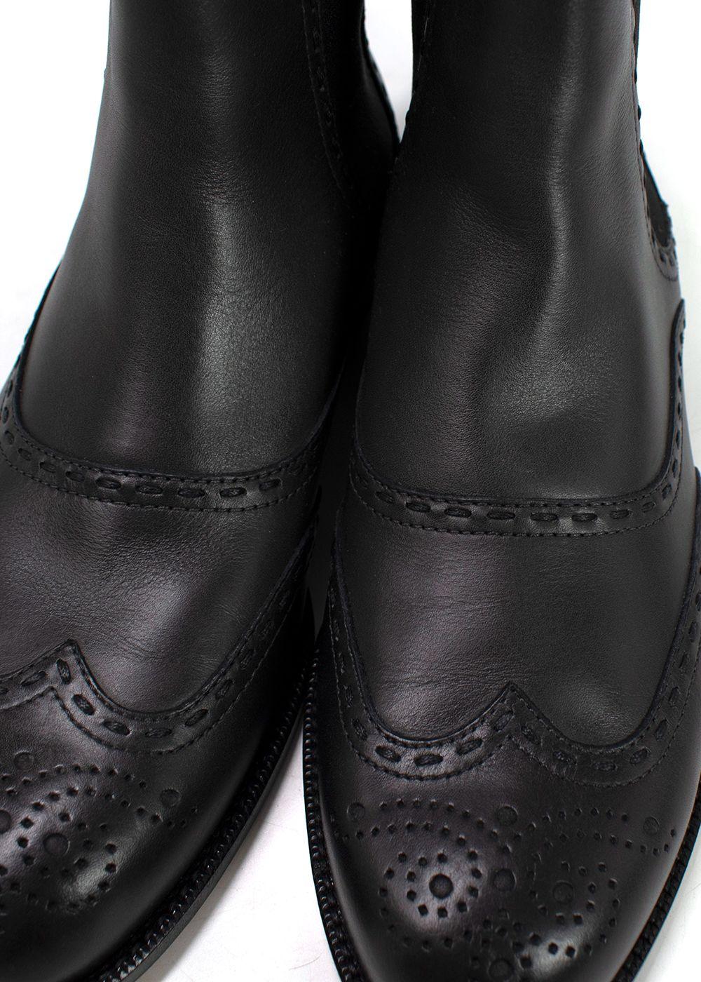 Bottega Veneta Black Brogue Leather Boots