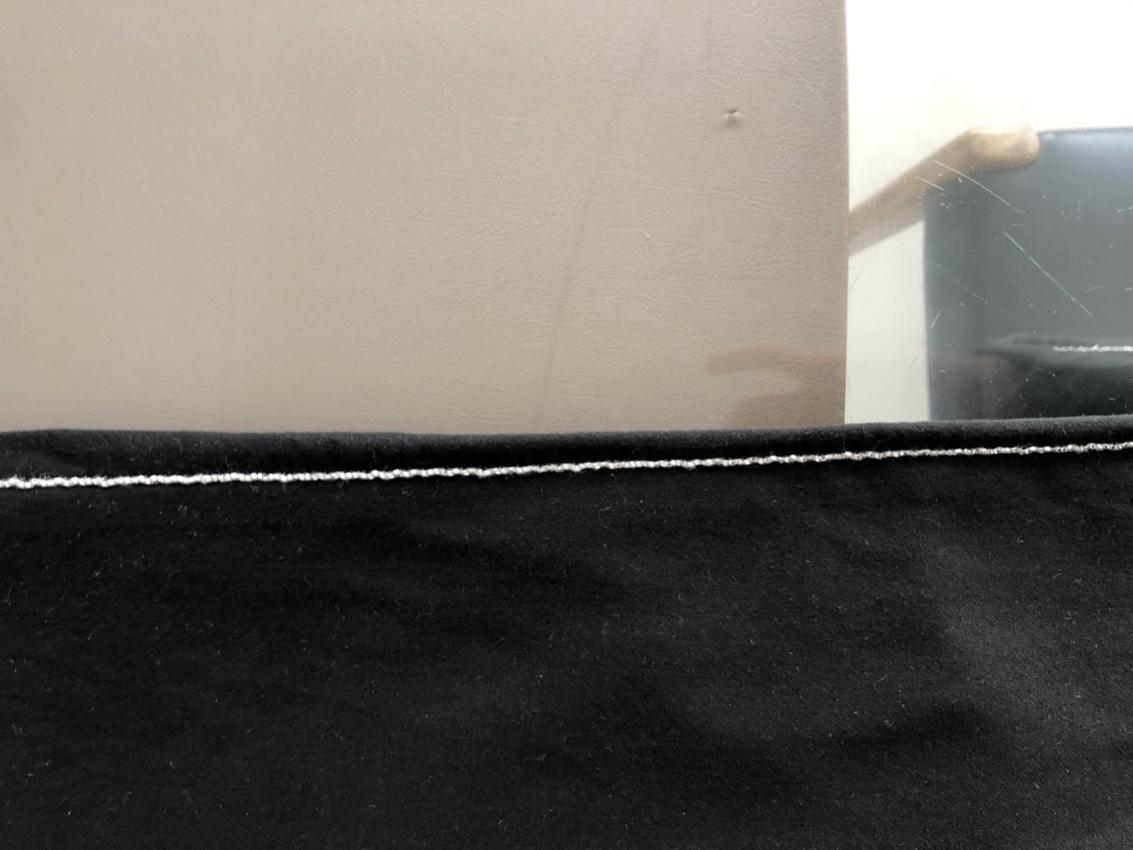 Joseph black cotton blend trousers with silver piping trim