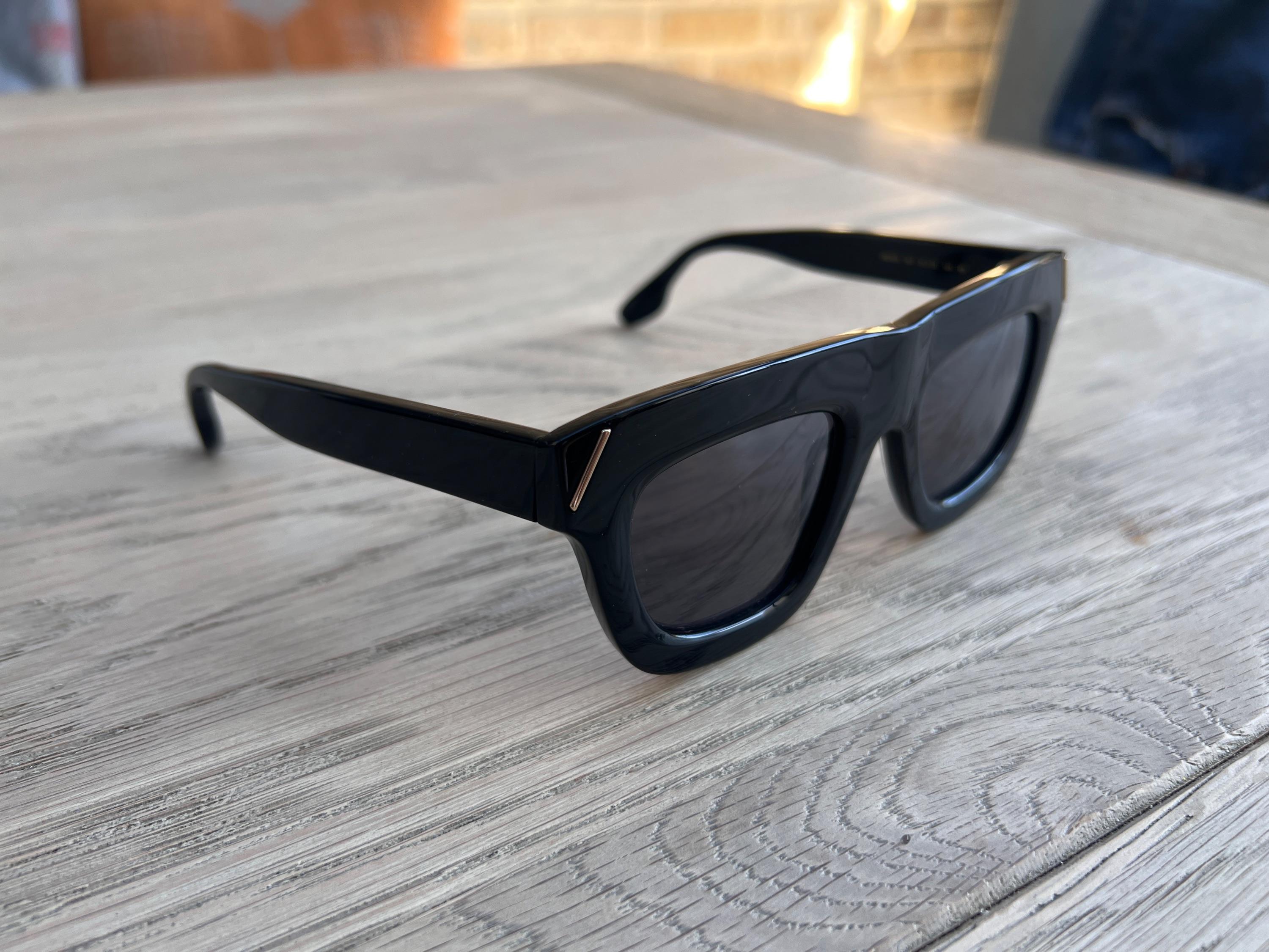 Black Beveled Cat Eye Sunglasses