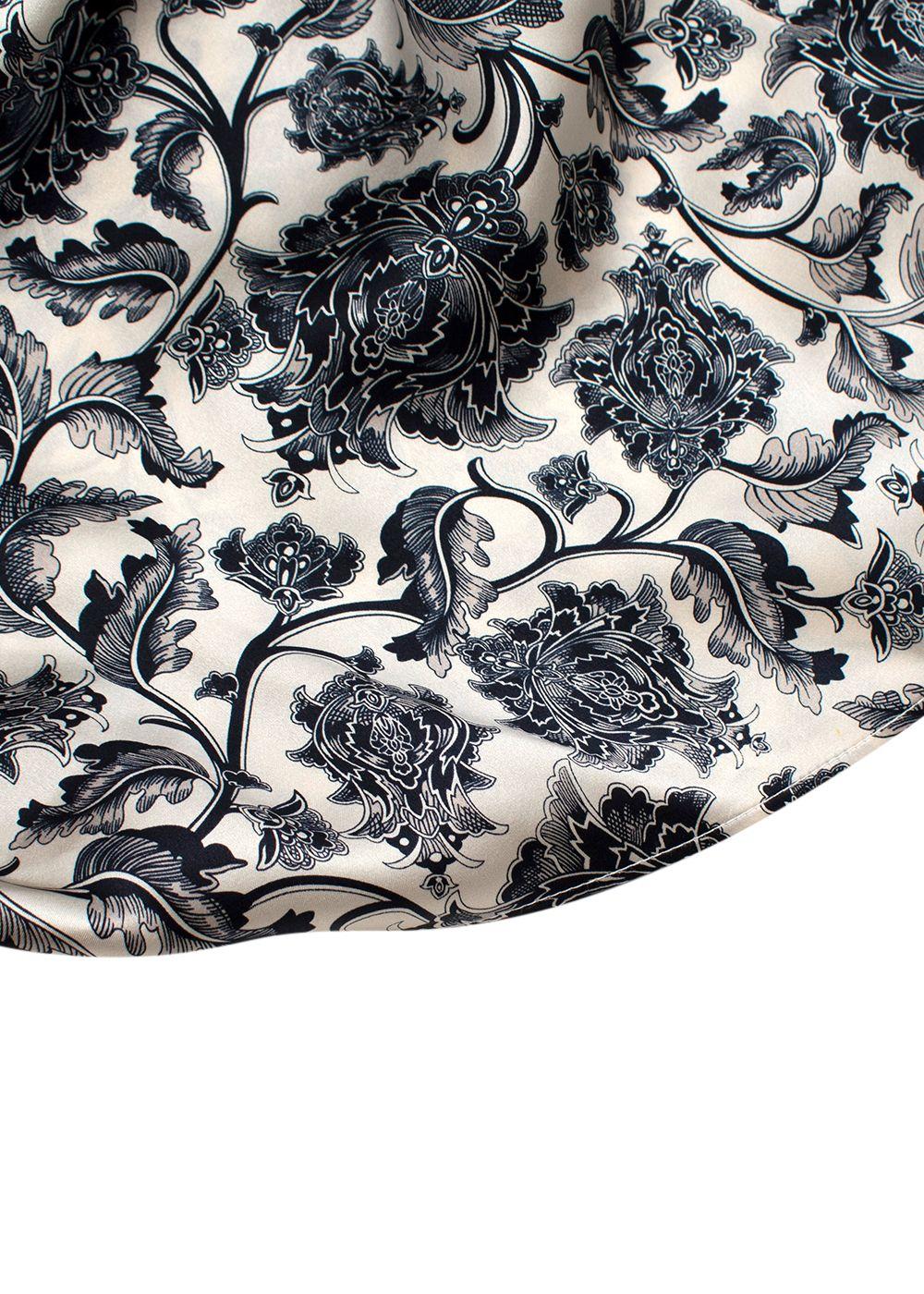 Zimmermann Black & ivory toile print silk-satin camisole & linen skirt