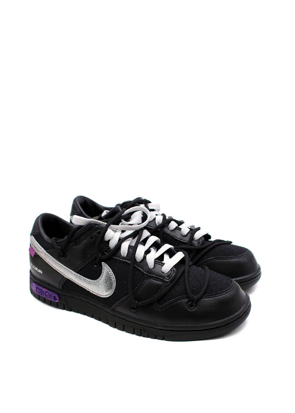 Collector's Off White x Nike Black Dunk Low Trainers Lot 50