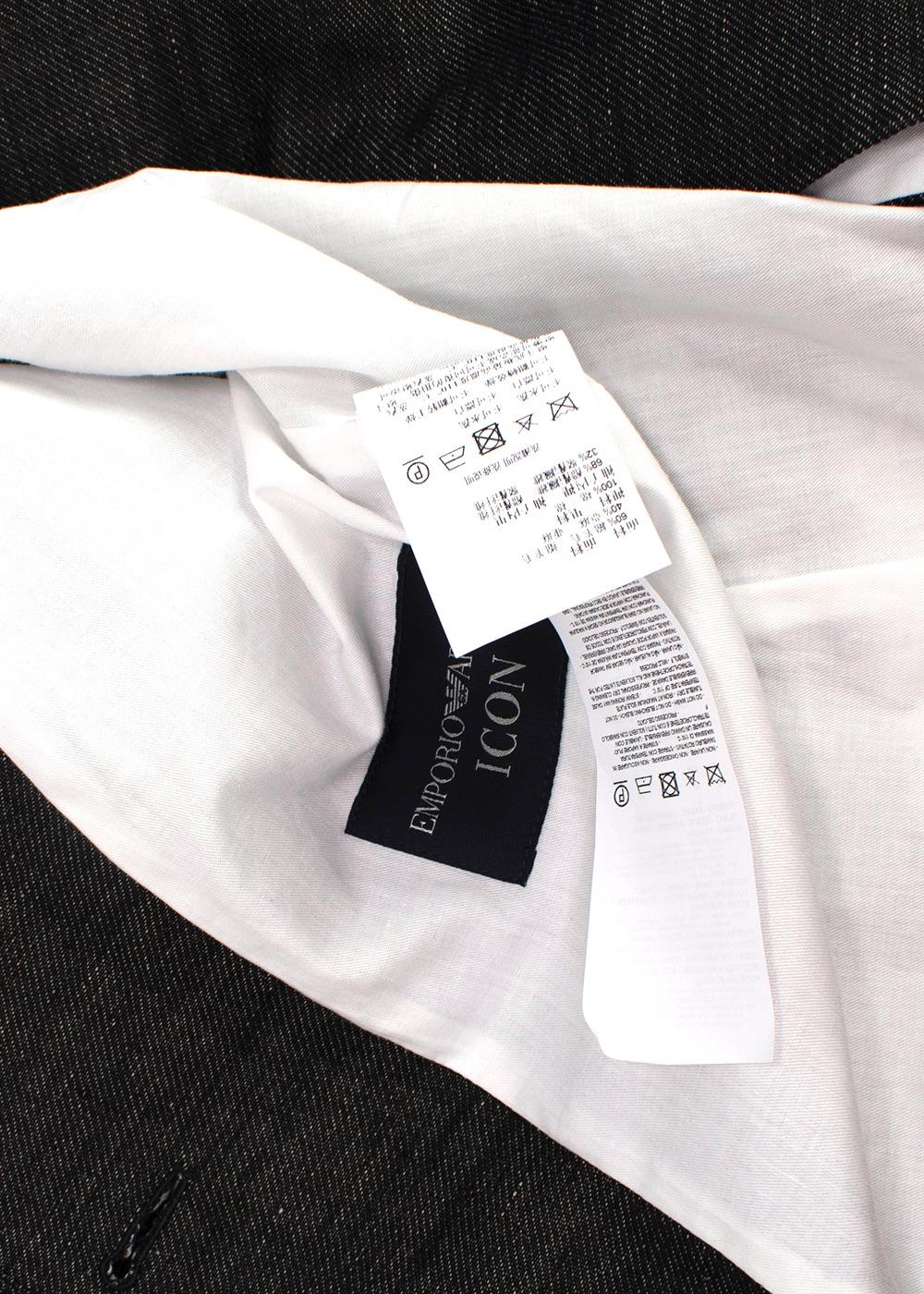 Emporio Armani Grey Pinstripe Wool Single Breasted Blazer