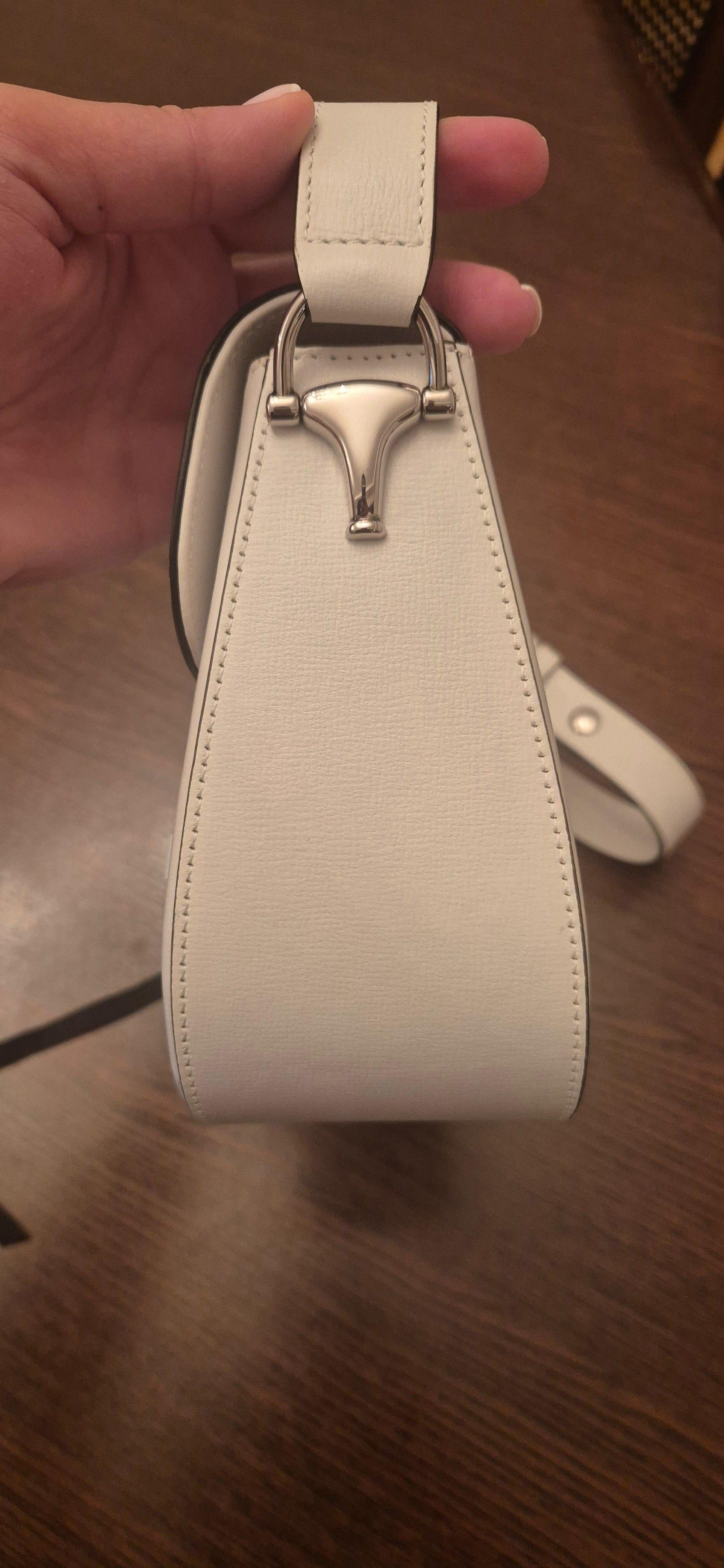 Gucci White Leather Horsebit 1955