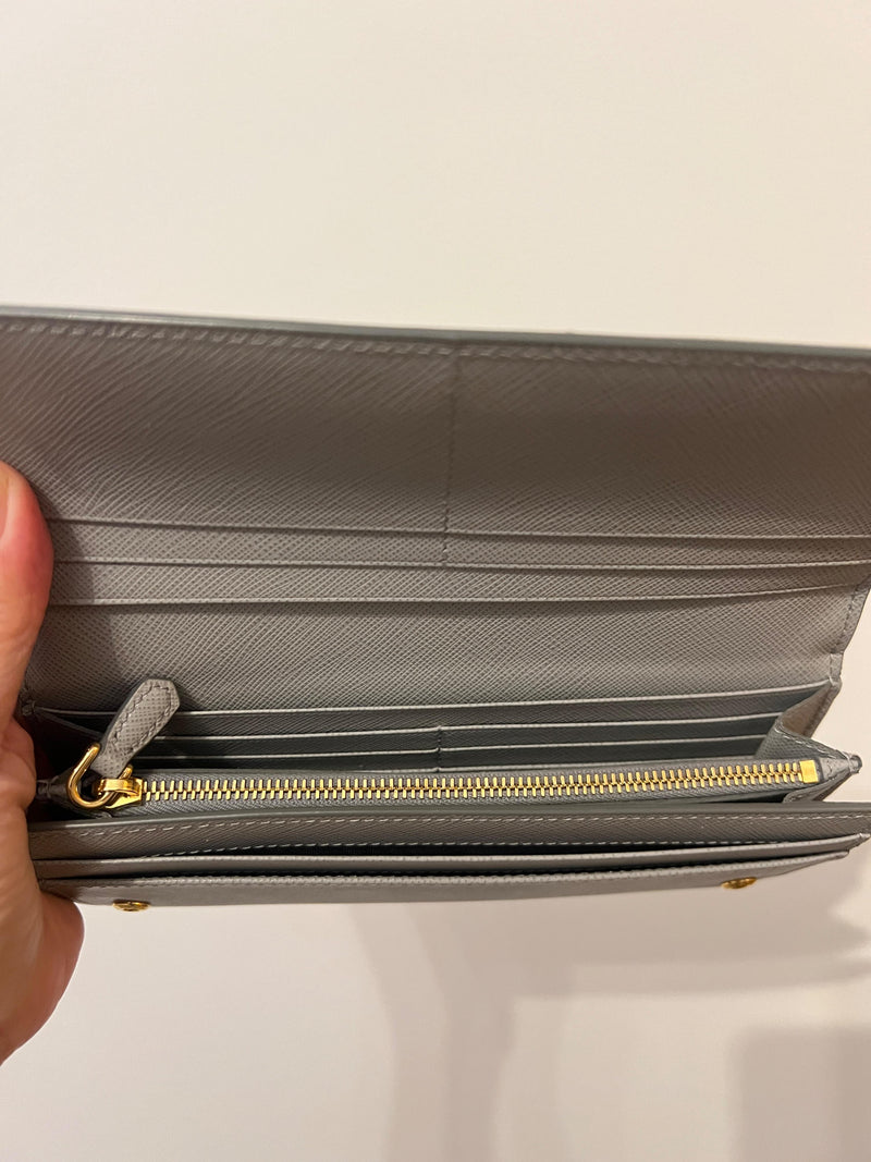 Grey Saffiano Continental Purse/Wallet