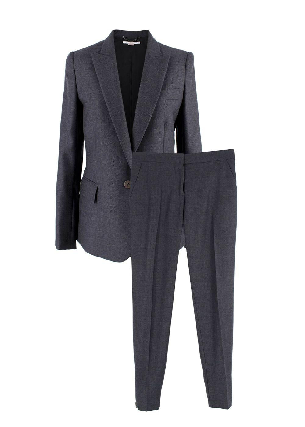 Stella McCartney Charcoal Grey  Single Breasted Wool Blazer and Trouser Suit