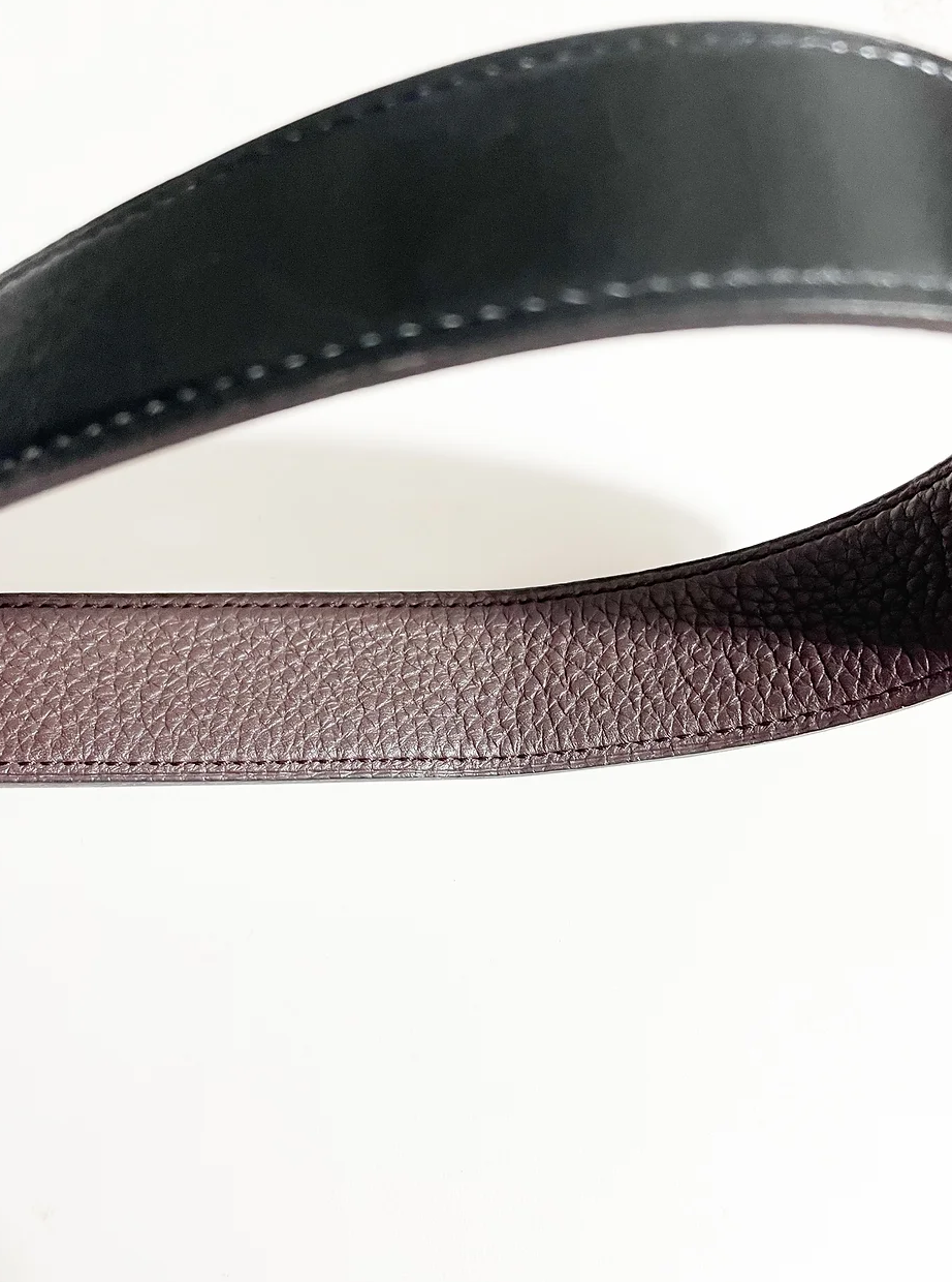 Hermes Black and Brown Reversible Constance Belt