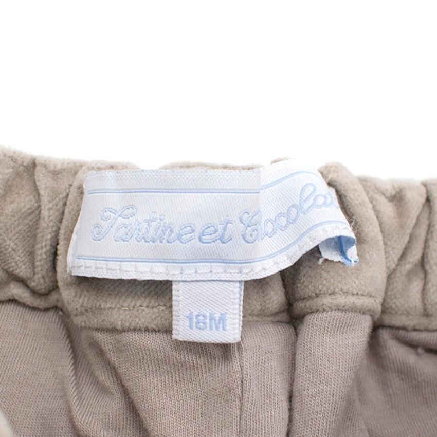 Tartine et Chocolat Girls 18M Beige Velour Trousers