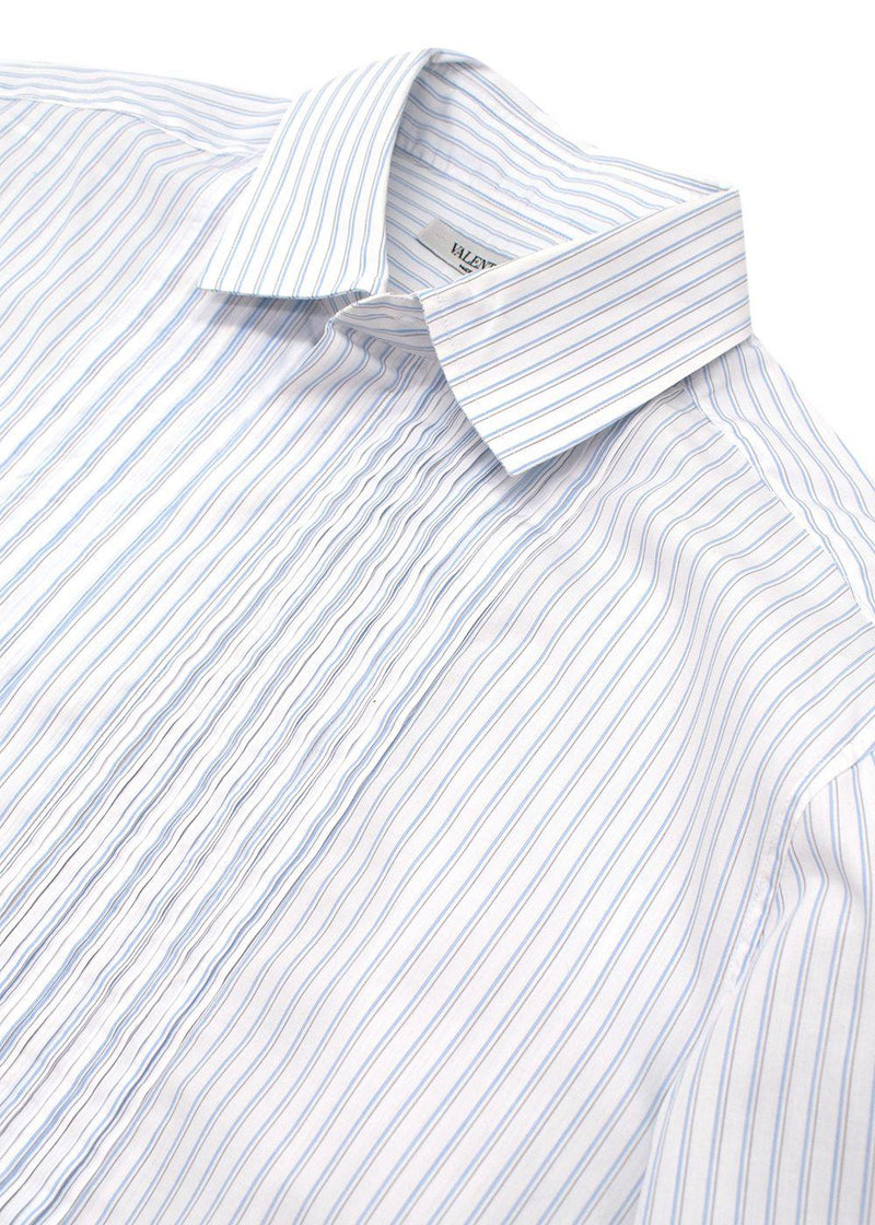 Blue Striped Cotton Dress Shirt