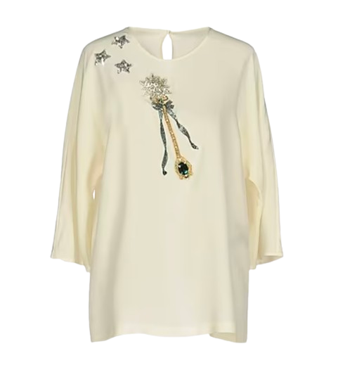 Dolce & Gabbana Cream Embellished Blouse