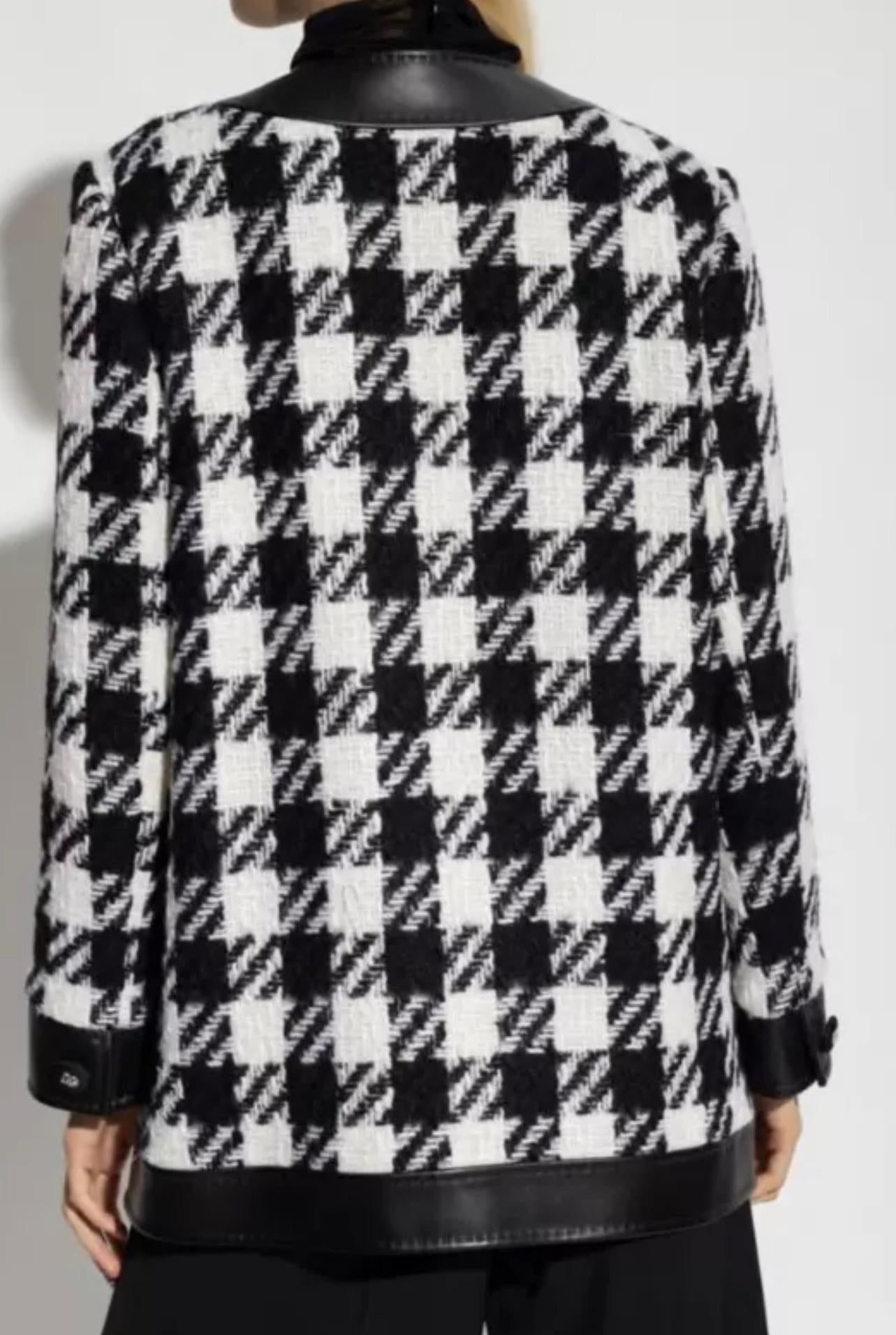 Dolce & Gabbana Black and White Check Coat