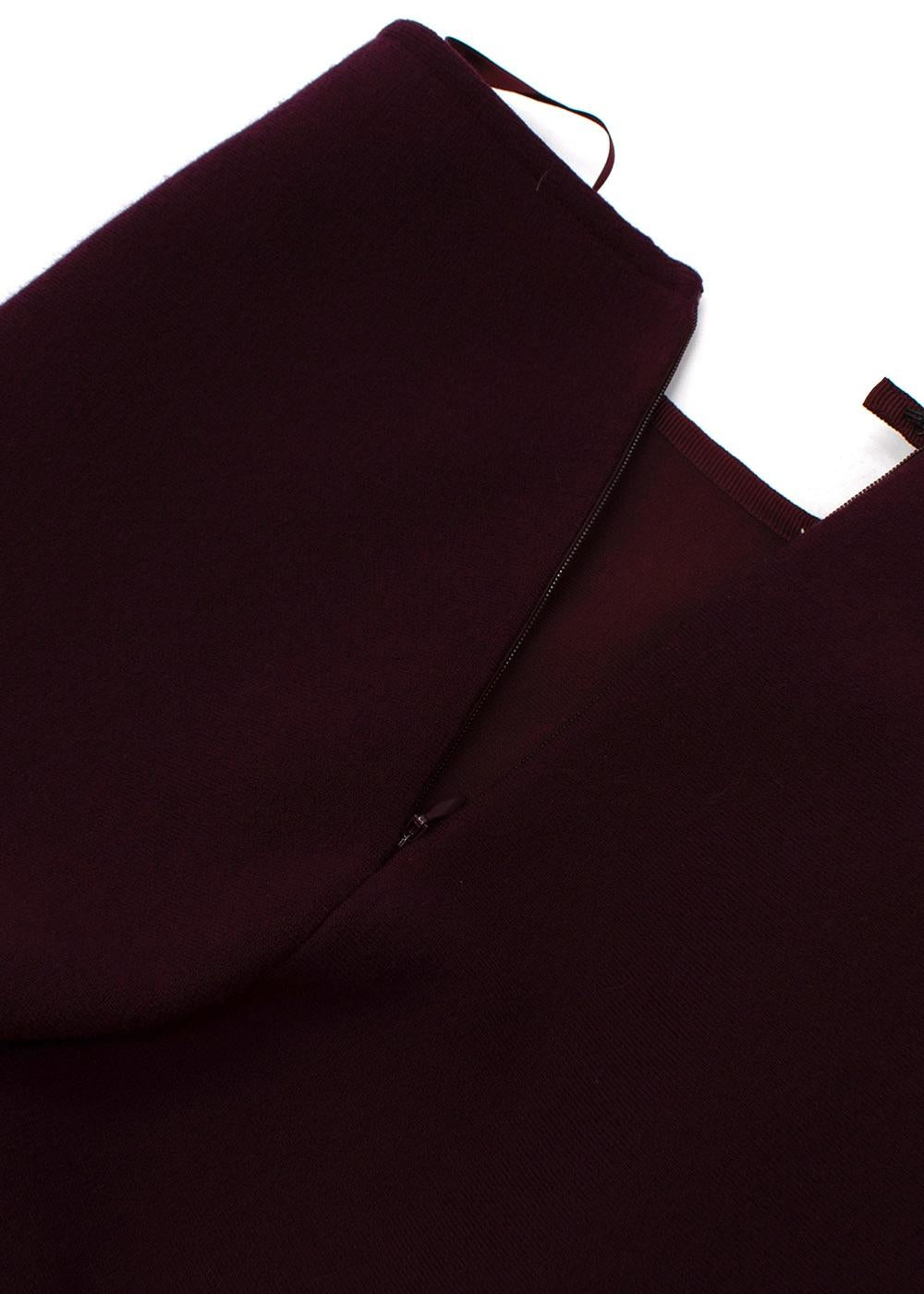 Alaia Burgundy Fringe Trimmed Mini Skirt