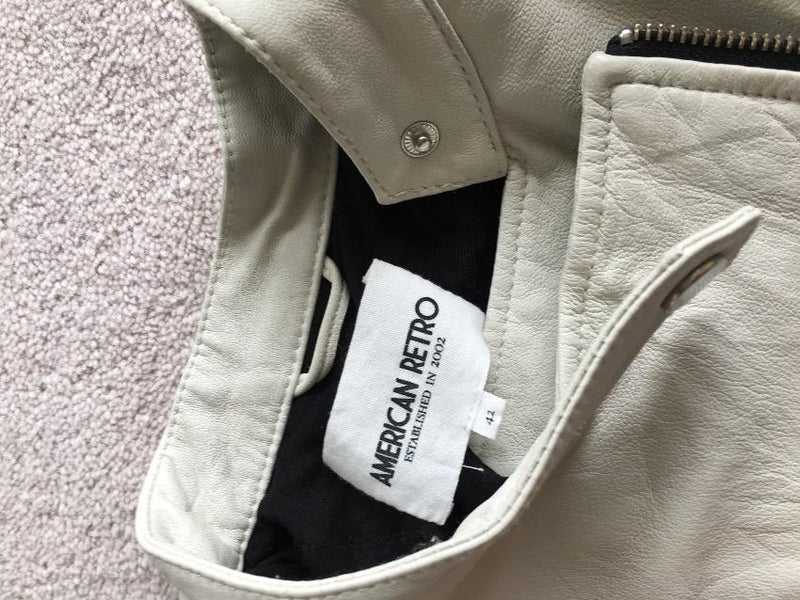 American Retro White Lamb Leather Jacket