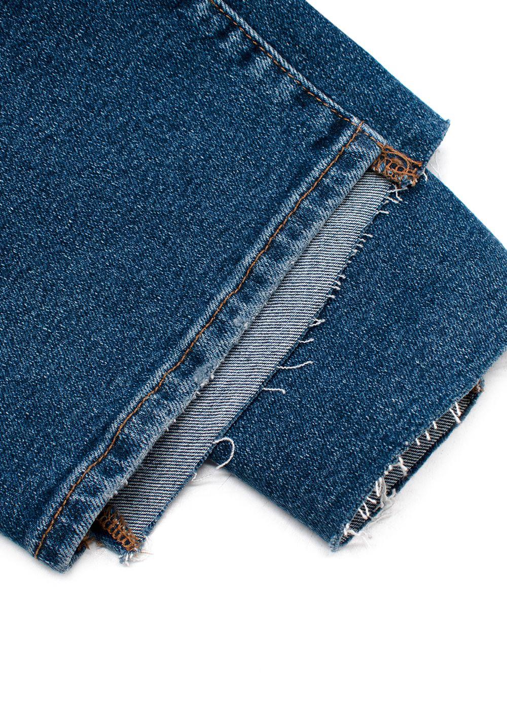 Good American Blue Mid Wash Straight Leg Jeans
