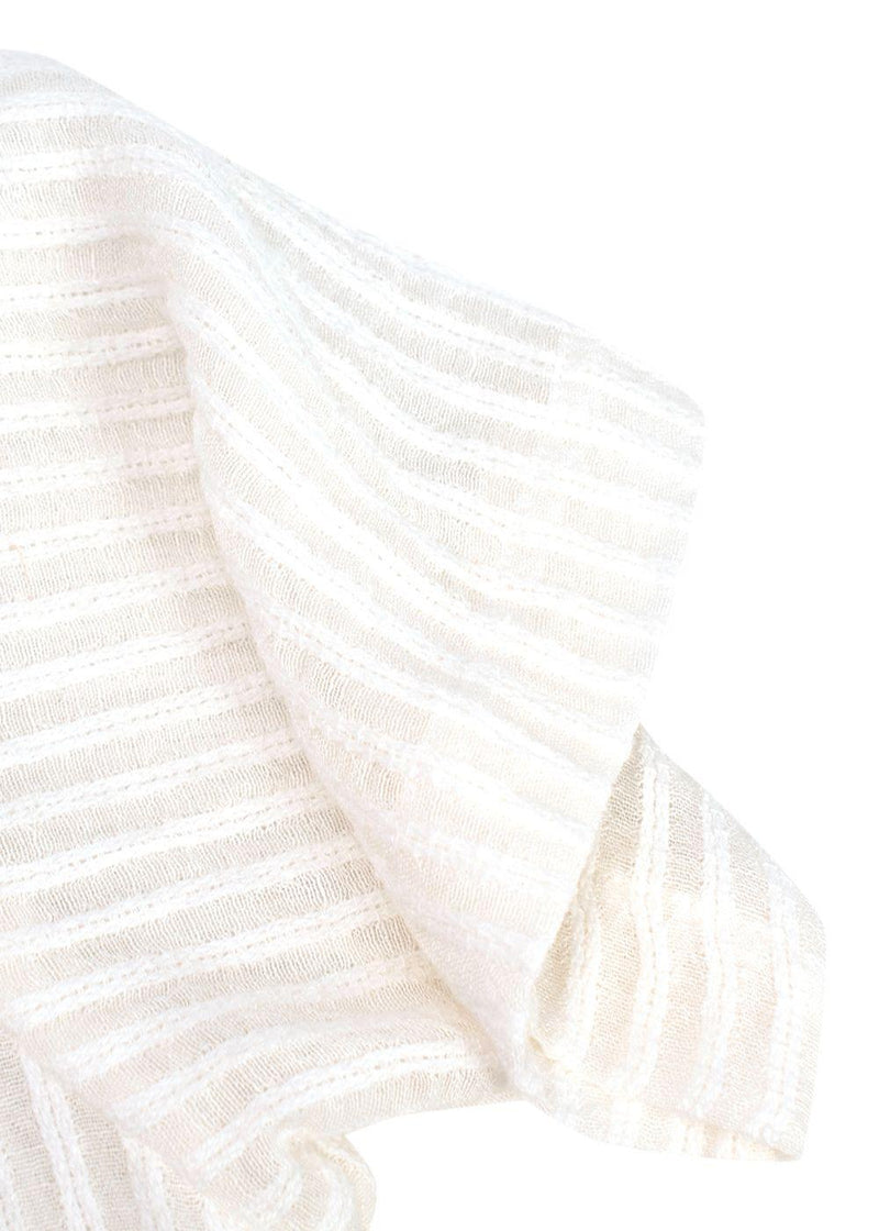 Commas White Linen Blend T-Shirt