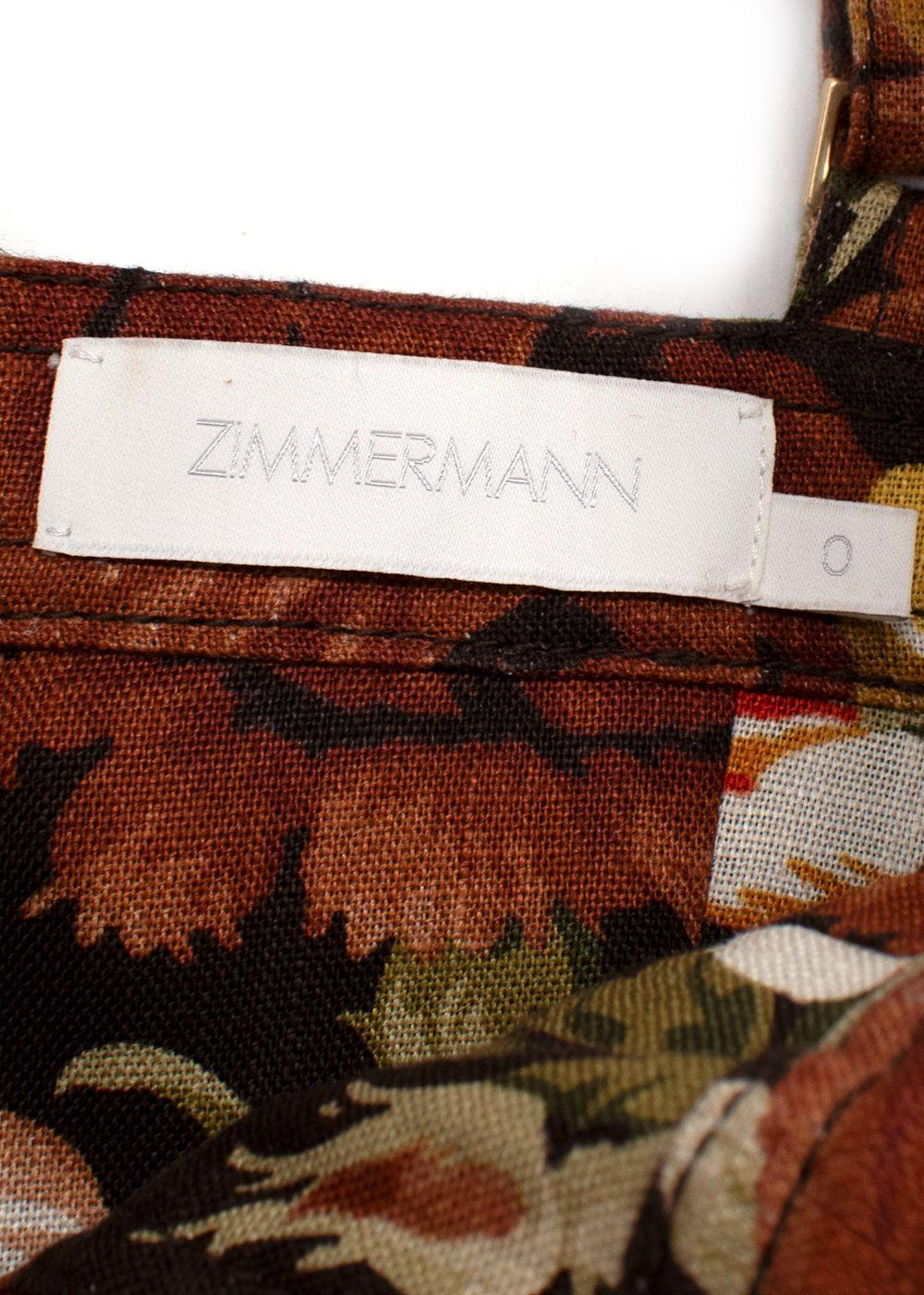 Zimmermann Bonita Lace-up Floral Mini Dress