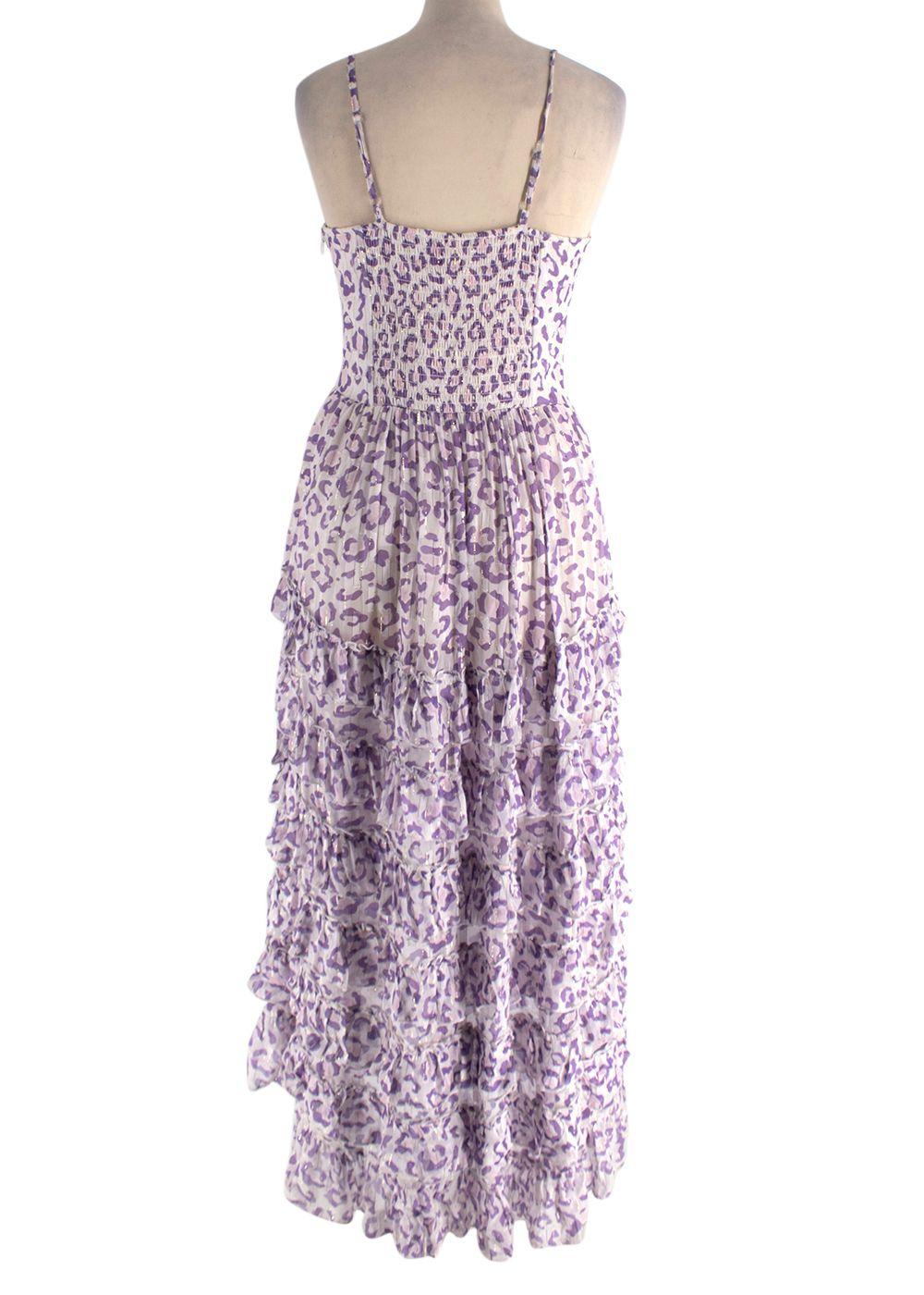 Rococo Sand Purple Leopard Print Avana Midi Dress
