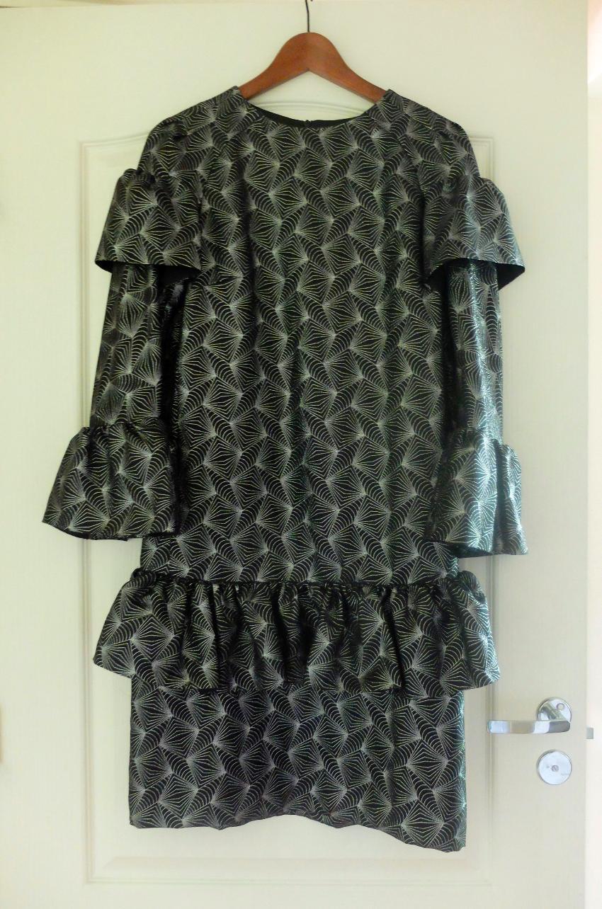 Dries Van Noten Metallic Ruffle Midi Dress