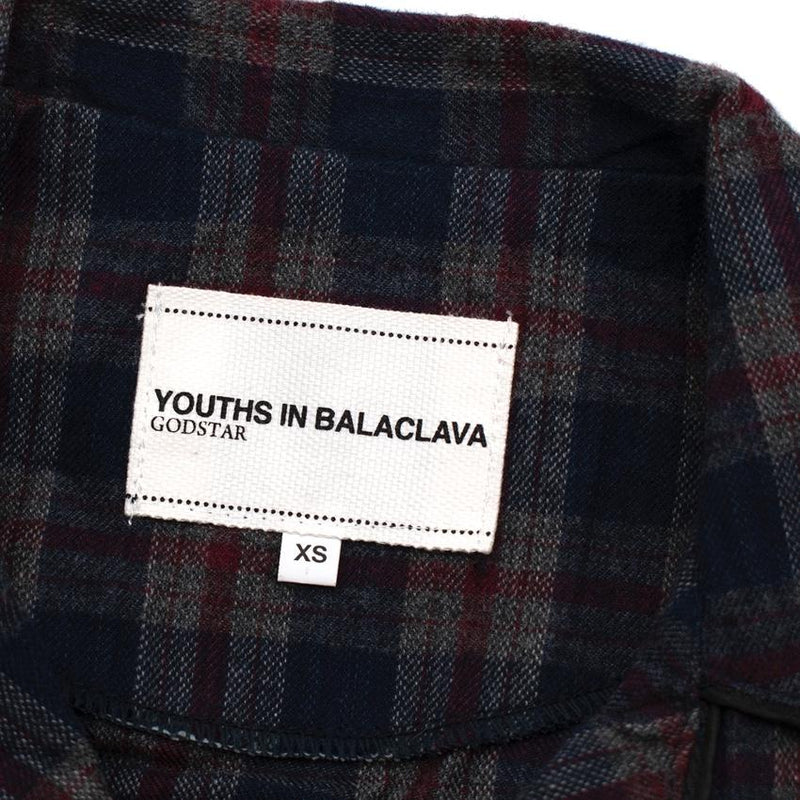 Youths In Balaclava Red & Navy Plaid Pyjama Shirt