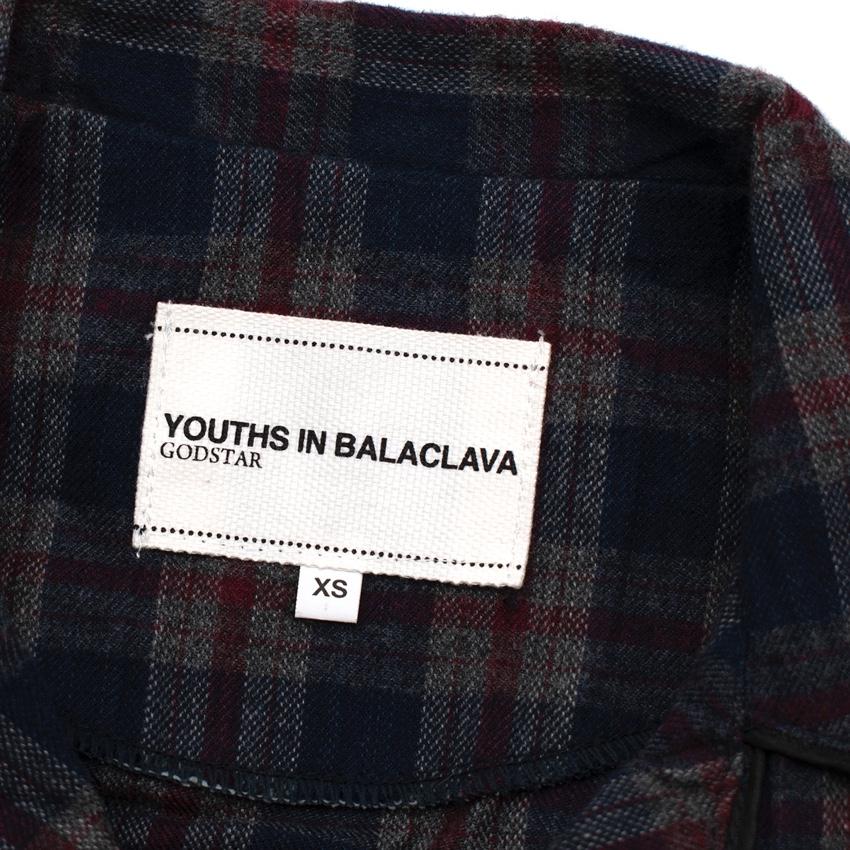 Youths In Balaclava Red & Navy Plaid Pyjama Shirt