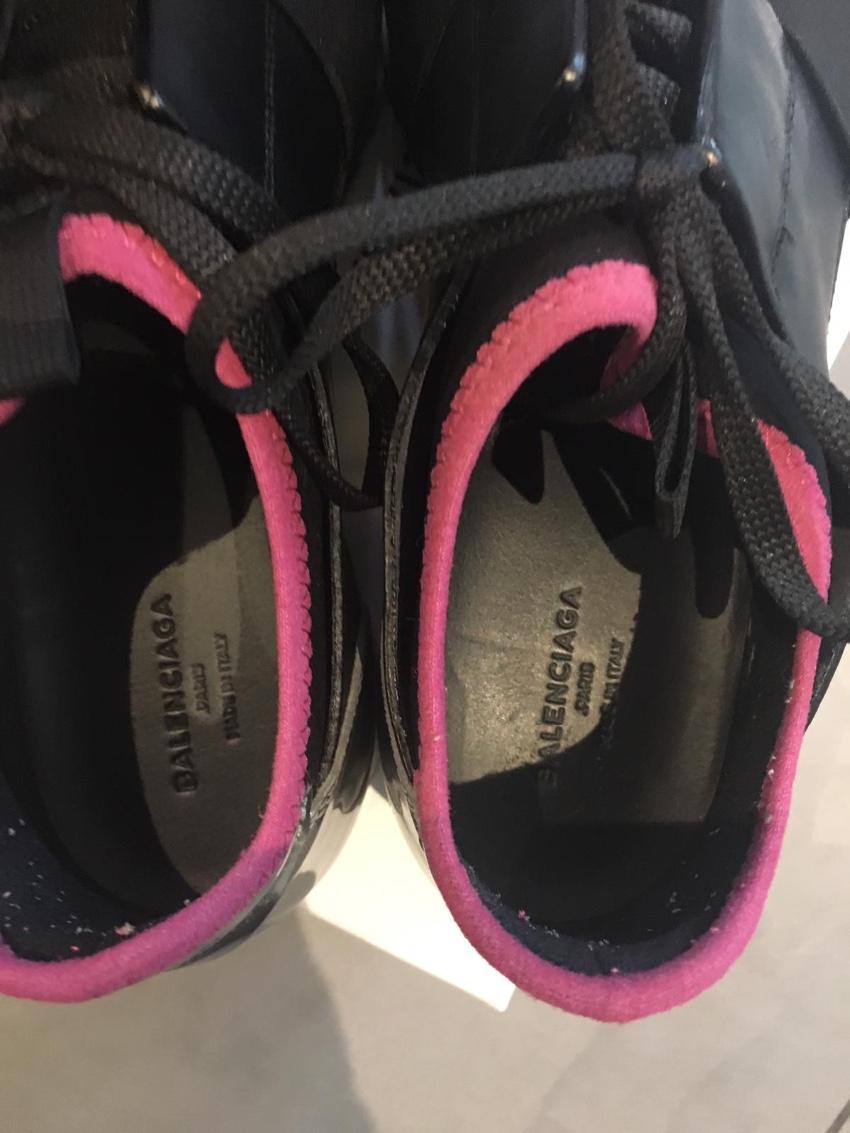 Balenciaga Black/Silver Race Runner Sneakers
