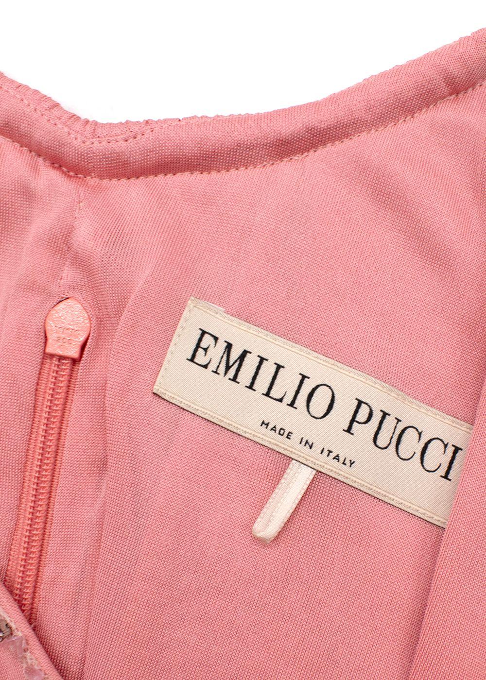 Emilio Pucci Embellished  Belted Pink Maxi Dress