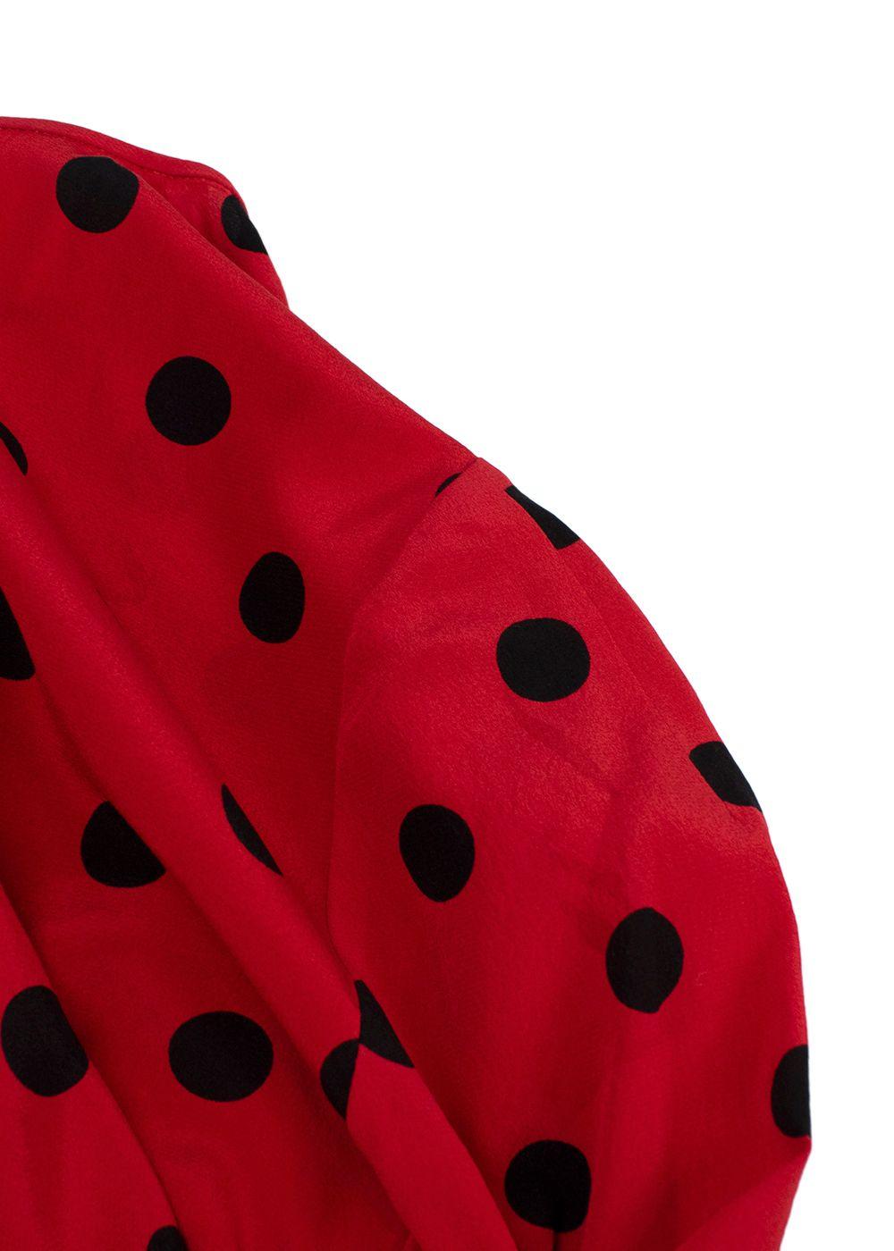 Dolce & Gabbana Red and Black Polka Dot Blouse