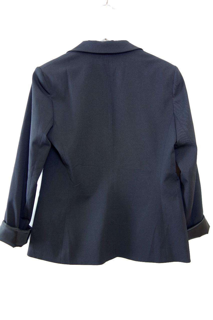 Theory Black Tailored Jacket with Rabbit Fur Removable Collar