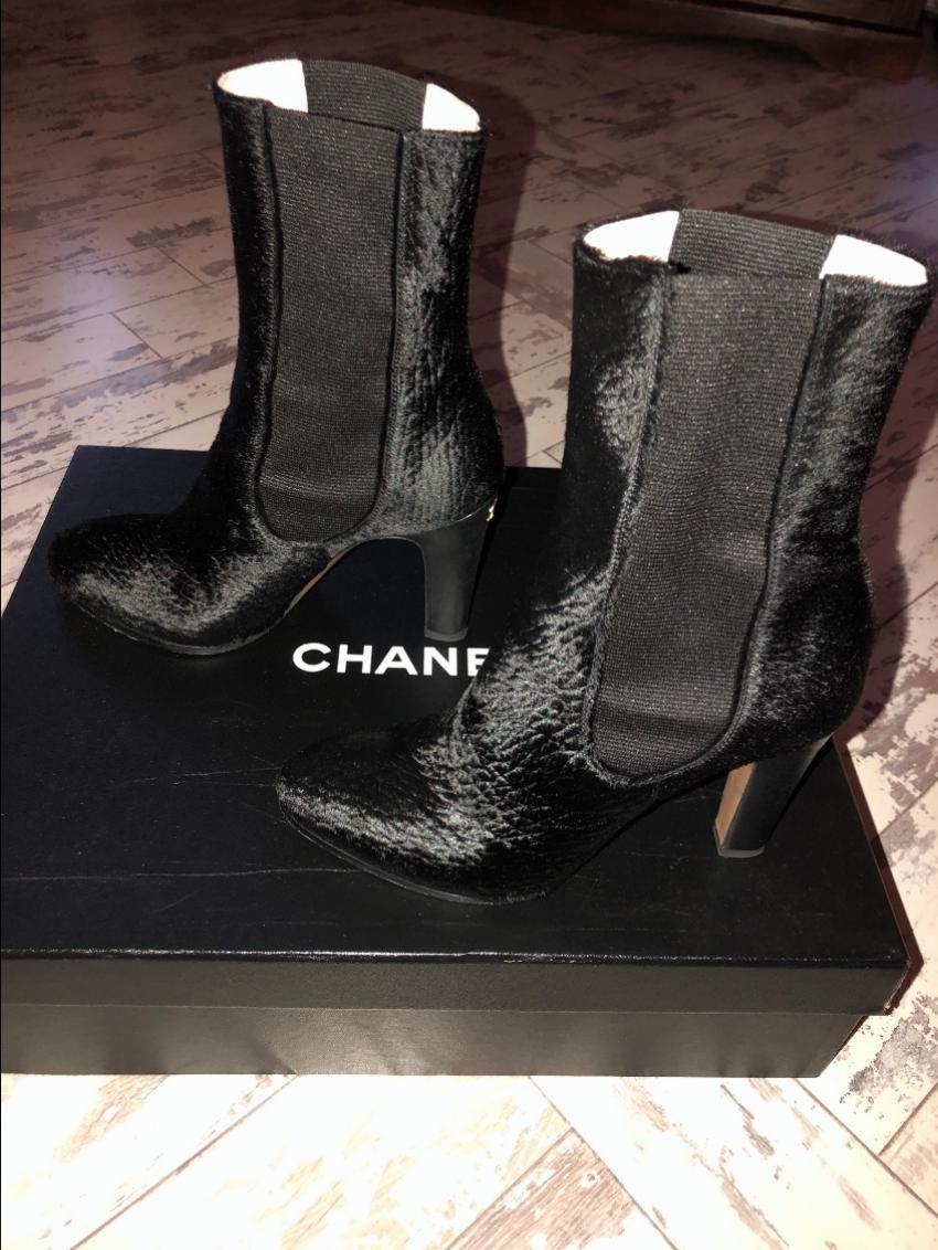 Chanel Pony Skin Black Boots