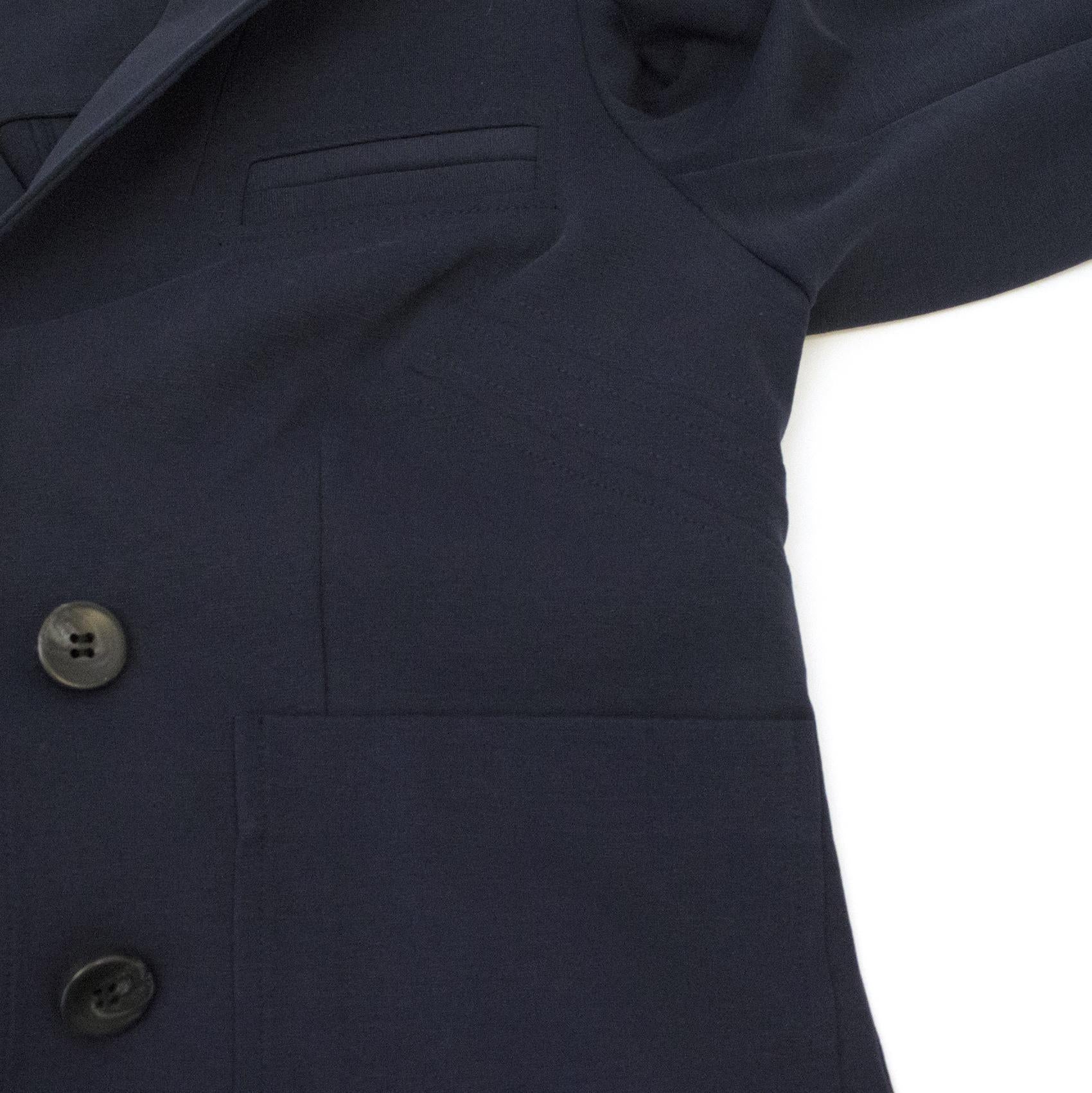 Diane Von Furstenberg Navy  Cropped Sleeve Blazer