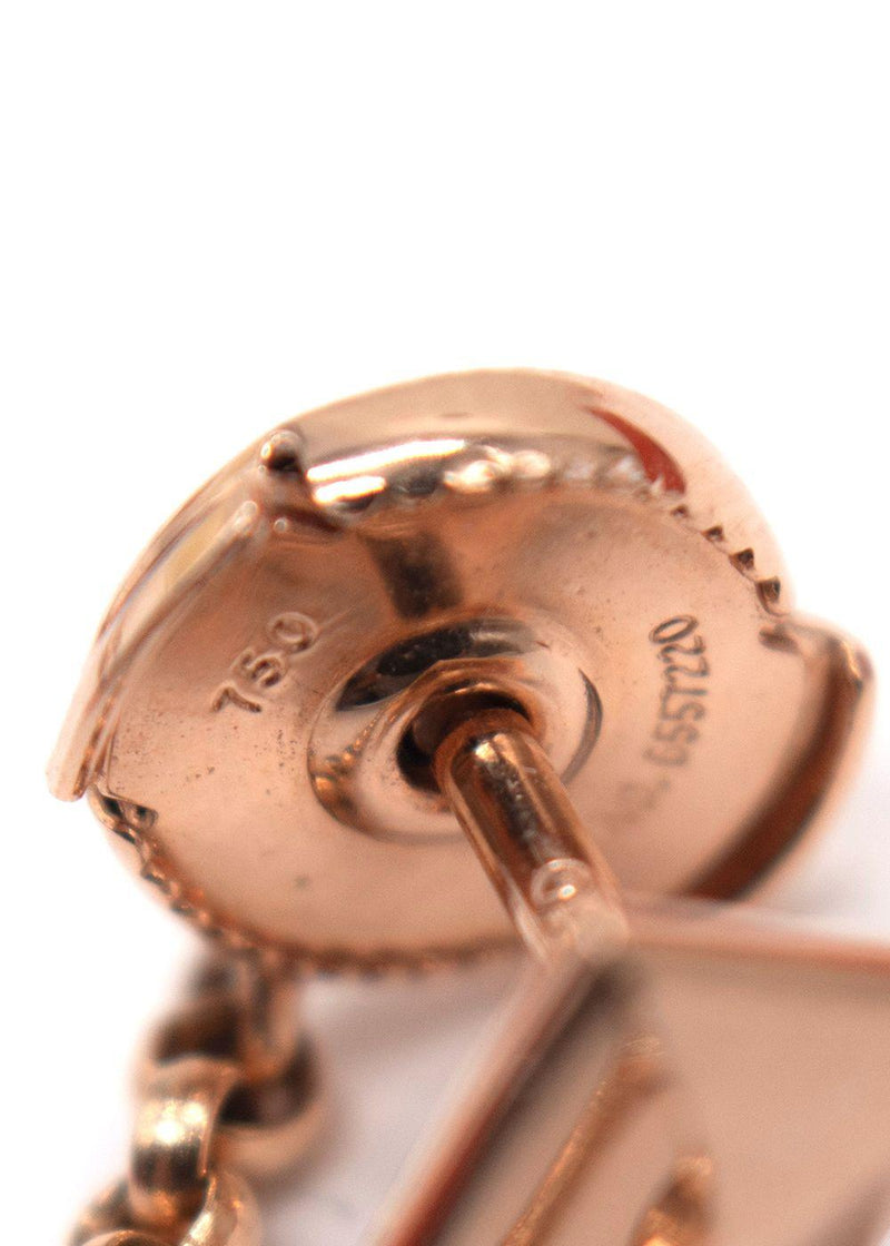 Hermes Rose Gold Clou d'H dangle Earrings with Diamonds