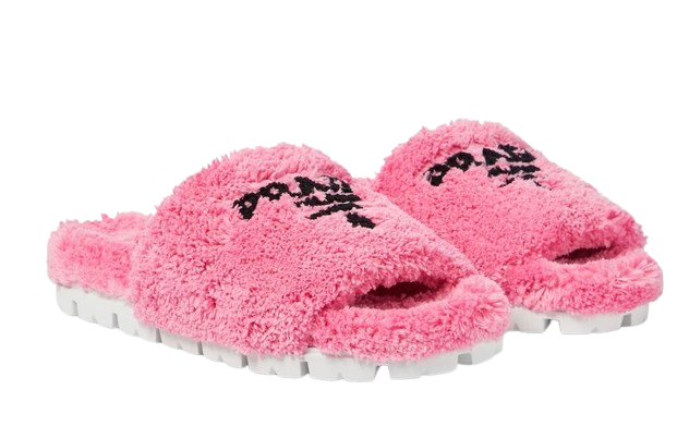Prada Pink Towelling Slides