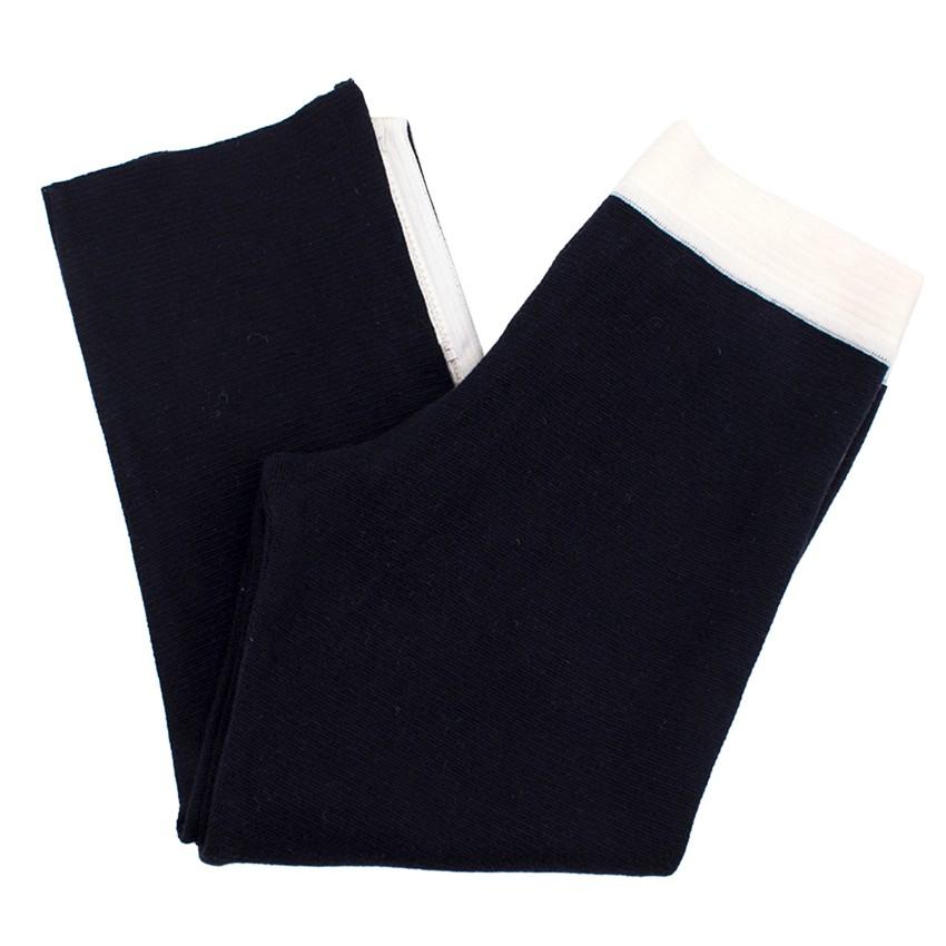 Ermanno Scervino Navy Knitted Cropped Trousers with Zippers