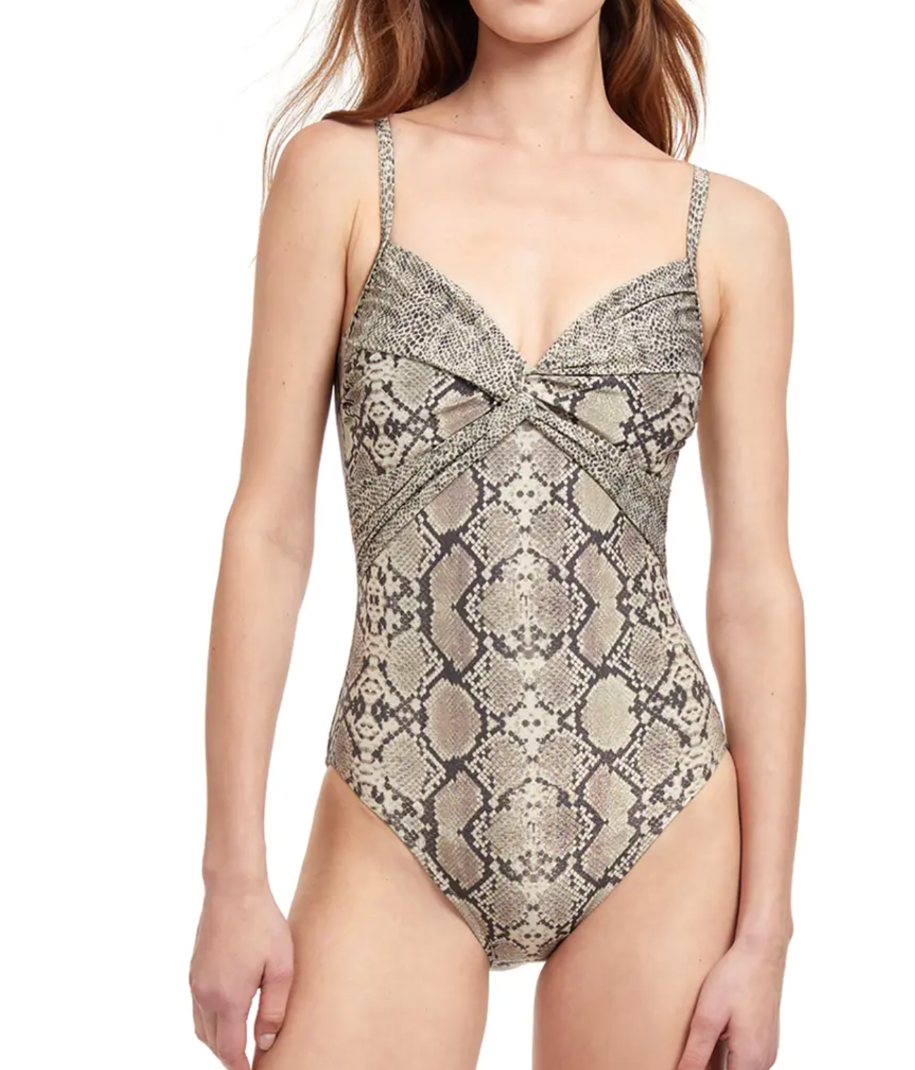 Gottex Multi Python Shaped Surplice One Piece Swimsuit