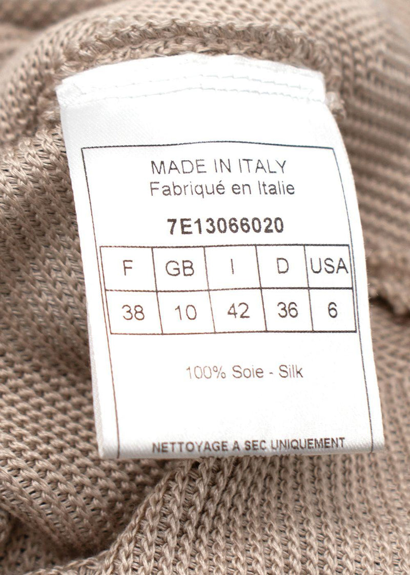Christian Dior Beige Boutique Woven Silk Knitted Dress
