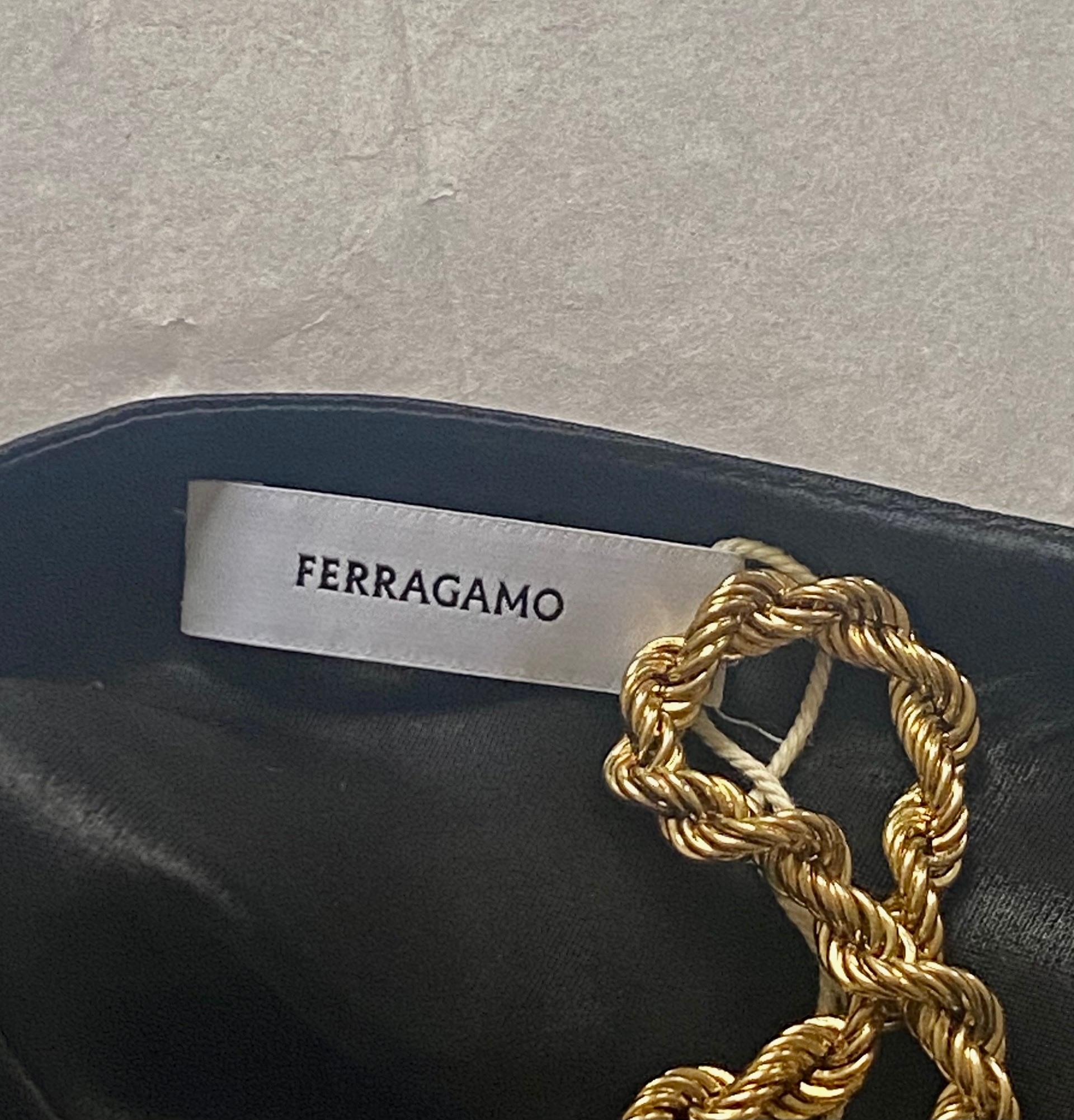 Ferragamo Black Twisted-Strap Satin Top.