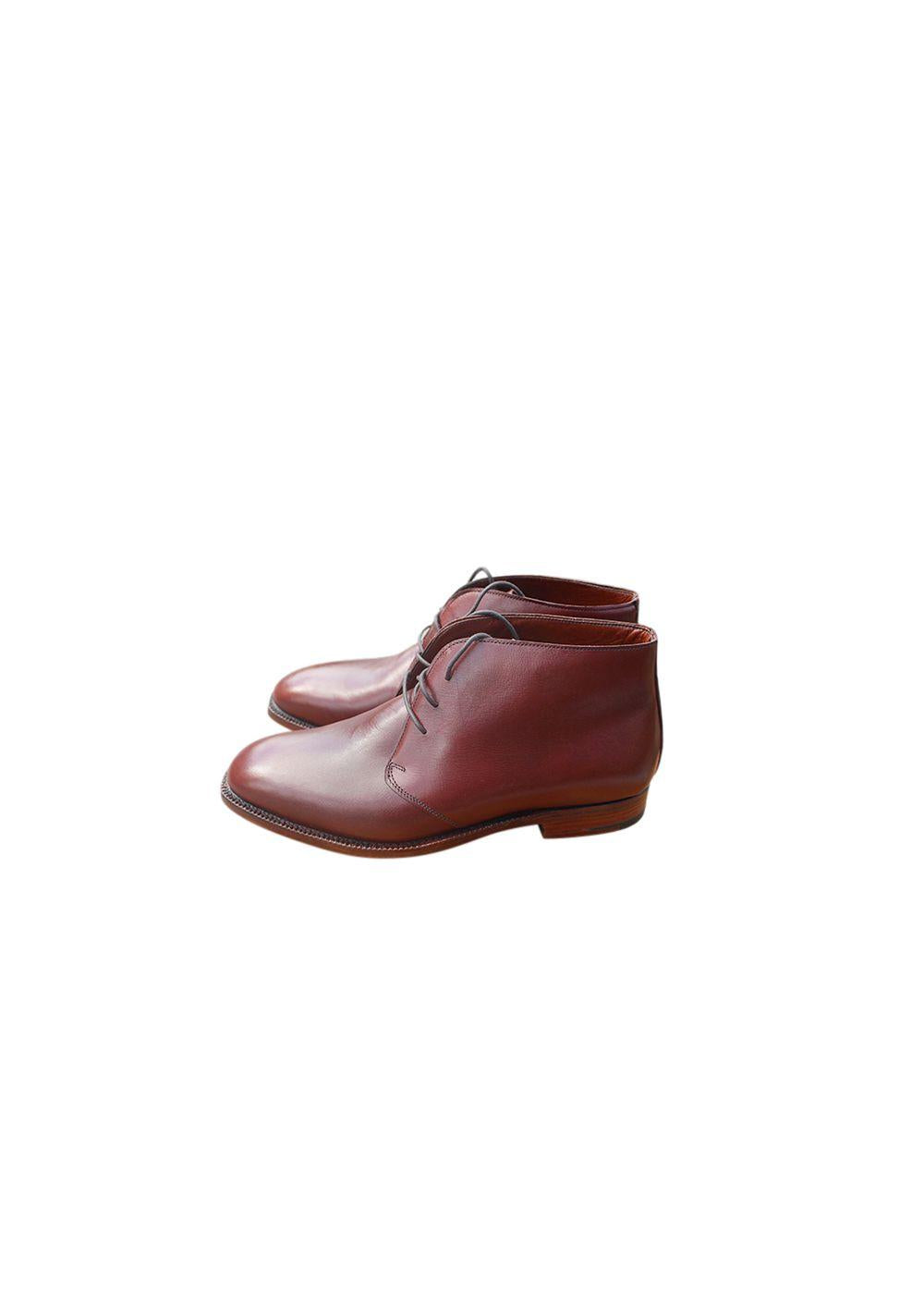Sandalwood Leather Lace-Up Boots