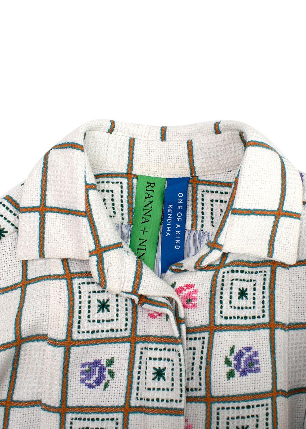 Rianna + Nina Floral Crochet Square Shirt