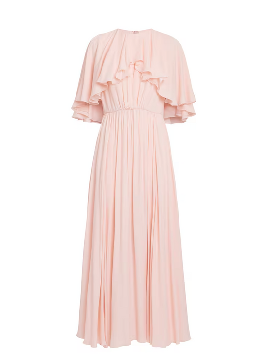 Giambattista Valli Crepe Cape-Overlay Midi Dress