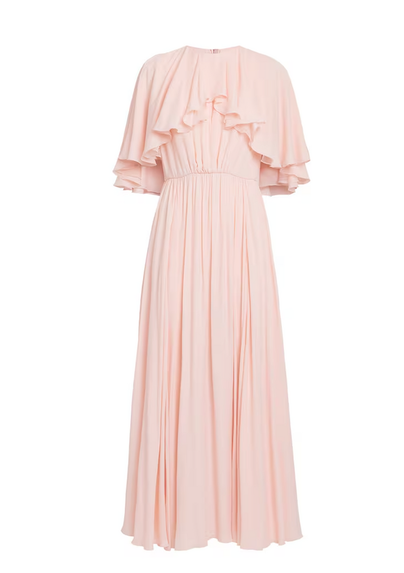 Giambattista Valli Crepe Cape-Overlay Midi Dress