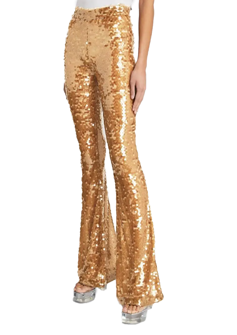 The New Arrivals Ilkyaz Ozel Sequin Colette Flare Trousers