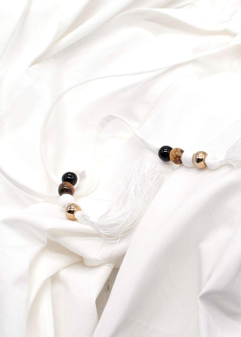 Max Mara White Fedora Balloon Sleeve Dress