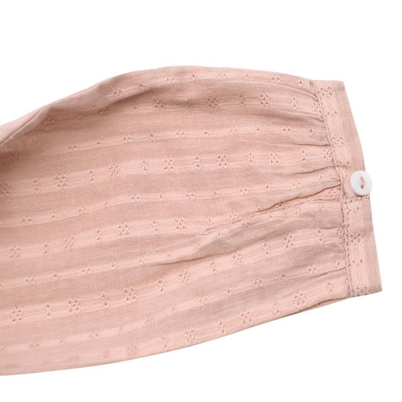 Bonnet a Pompon Pink Long Sleeve Patterned Dress