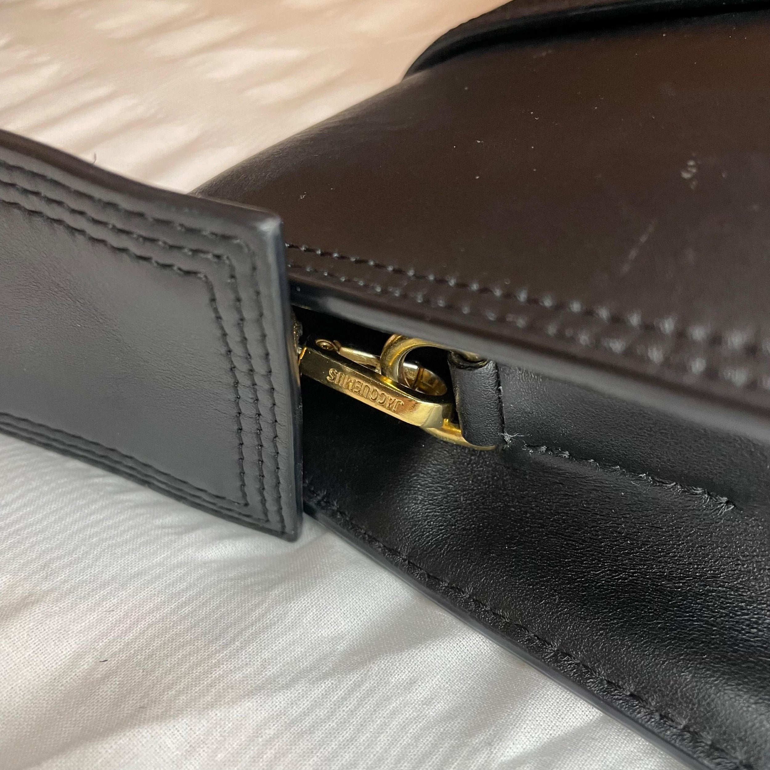 Jacquemus Le Bambino 24 lBlack Leather Shoulder Bag