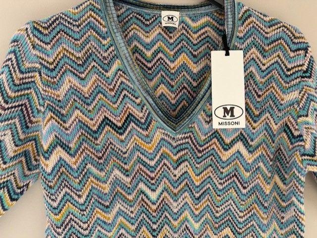 M Missoni Blue ZigZag Top
