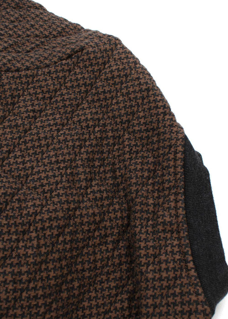 Kids 8y Brown and grey cotton houndstooth bomber jacket