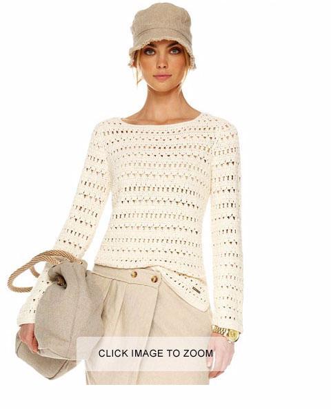 Michael Michael Kors Cream Crochet Tunic