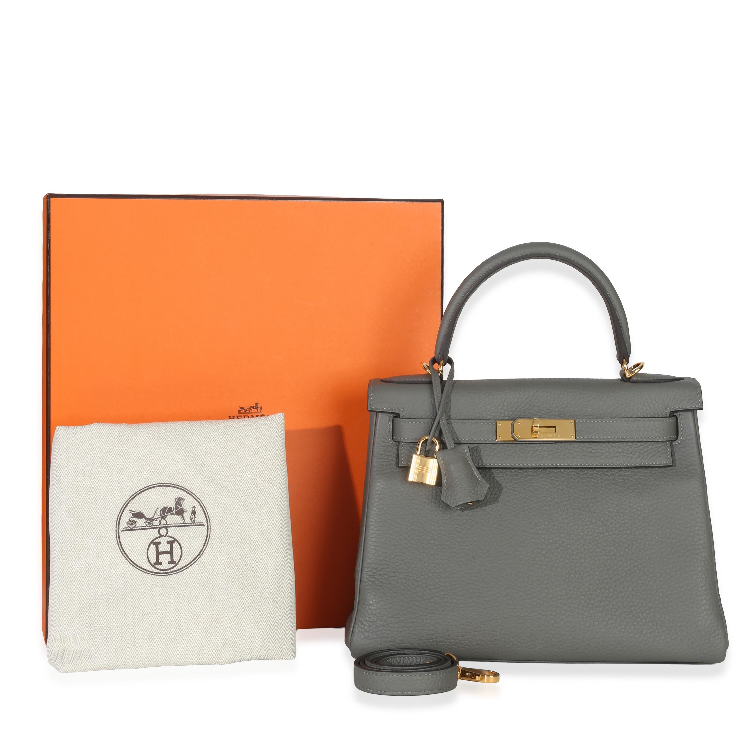 Hermès Kelly 28 Gris Meyer Clemence GHW