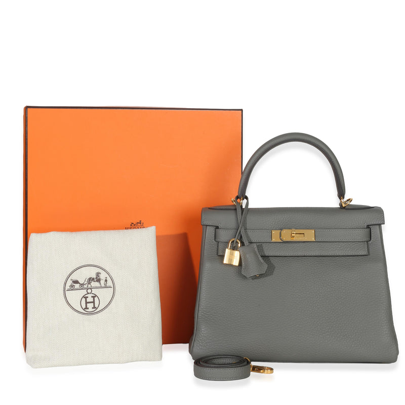 Hermès Kelly 28 Gris Meyer Clemence GHW
