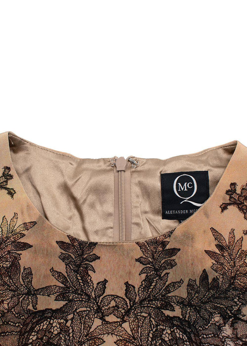 Alexander McQueen MCQ black lace-effect botanical print dress