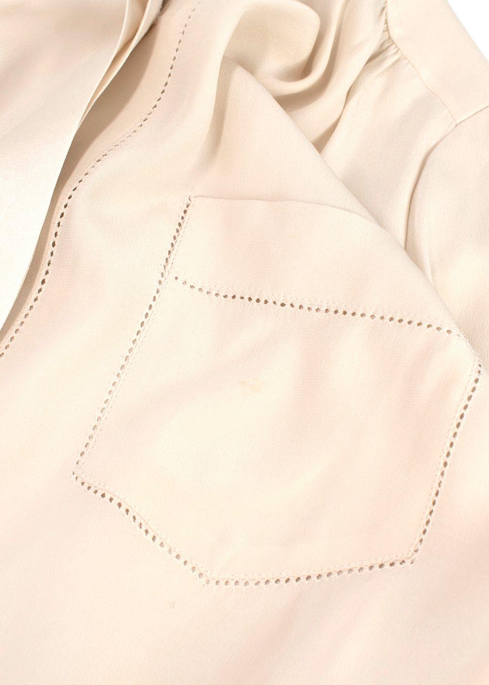 Chloe Cream Silk Long Sleeve Blouse